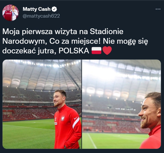 Matty Cash pierwszy raz na Narodowym w Warszawie! <3